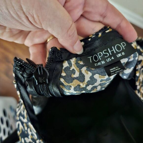 Topshop Animal Print Cold Shoulder Romper - Picture 8 of 9